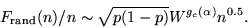 \begin{displaymath}
F_{\rm rand}(n)/n\sim \sqrt{p(1-p)}W^{g_c(\alpha)}n^{0.5}.
\end{displaymath}